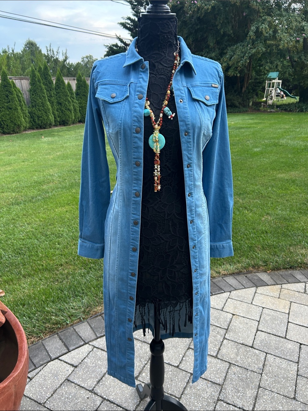 NWOT G.I.L.I Women’s Light Blue Denim Duster or Dress